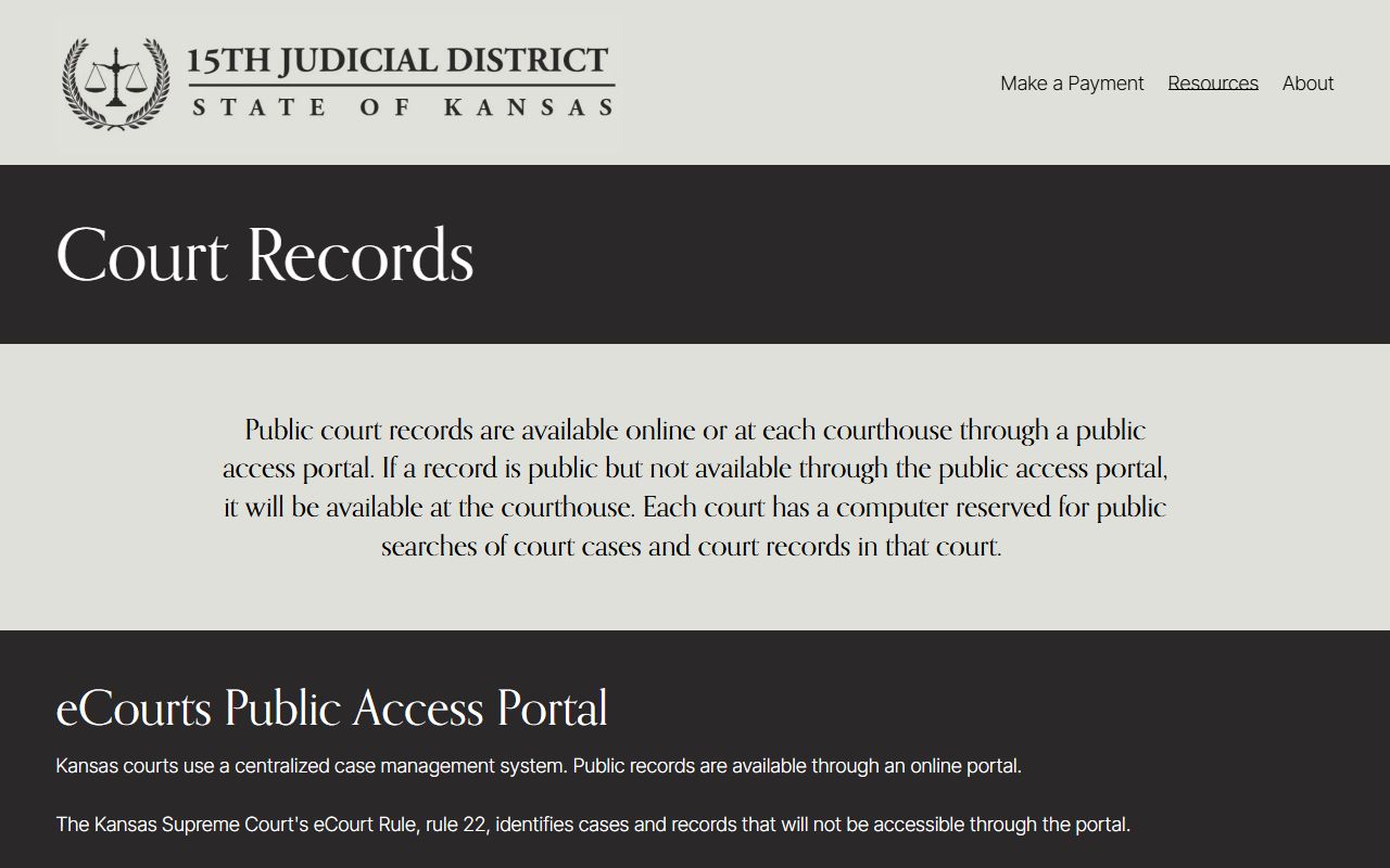 Fifteenth Judicial District records page for Thomas County court record access