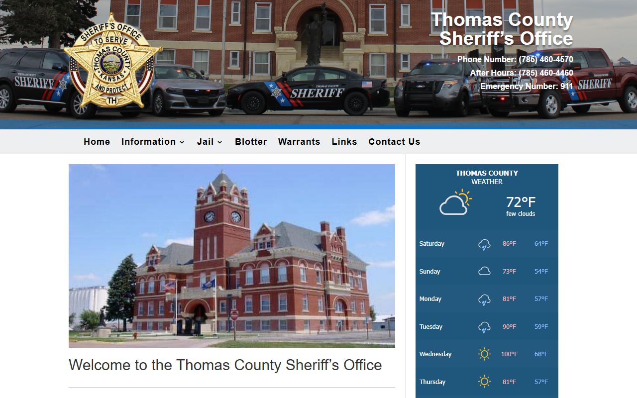 Thomas County inmate population sheriff roster navigation